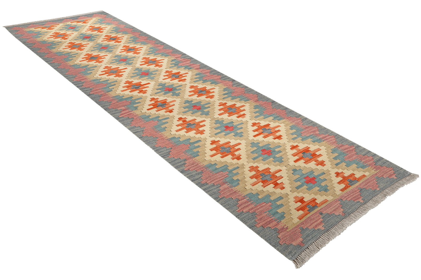 Kelim Gashgai — Handmade, 83x250 cm, Beige, 100% Virgin Wool | View 4