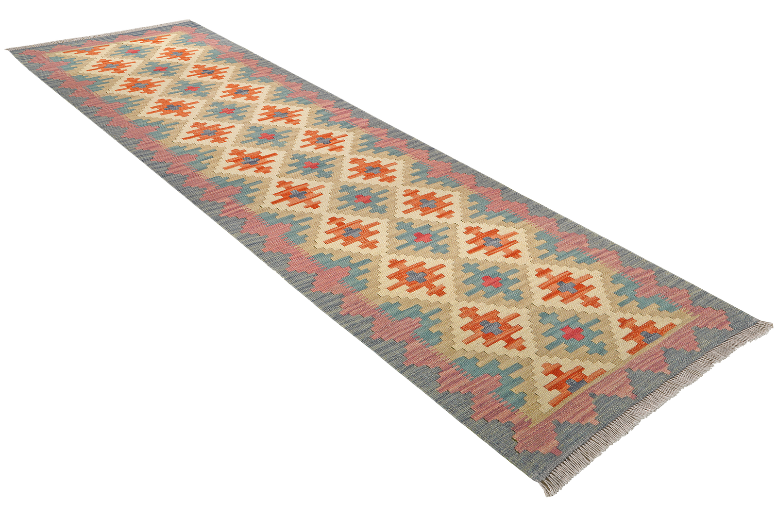 Kelim Gashgai — Handgefertigt, 250x83 cm, Bunt, 100% Virgin Wool | View 5