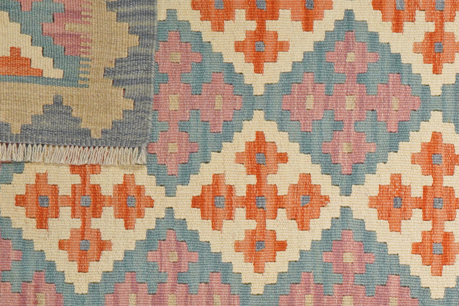 Kelim Gashgai — Handgefertigt, 239x85 cm, Grau, 100% Virgin Wool | View 7