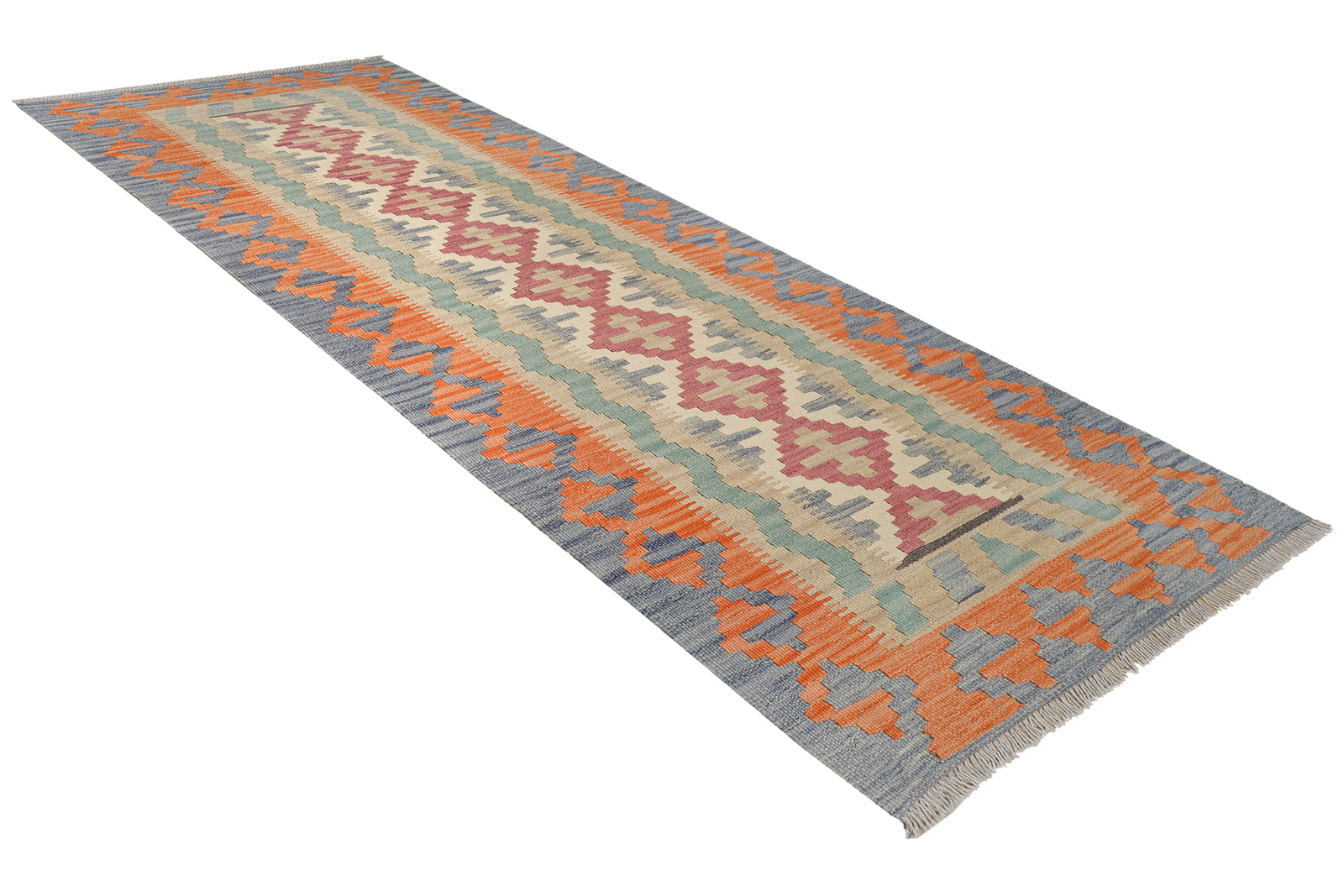 Kelim Gashgai — Handgefertigt, 243x87 cm, Rot, 100% Virgin Wool | View 5