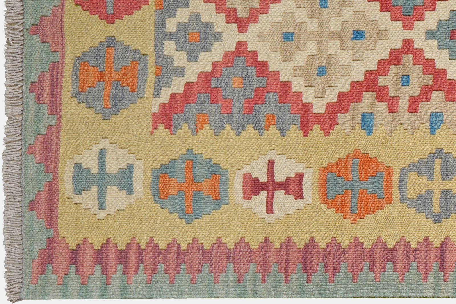 Kelim Gashgai — Handgefertigt, 241x85 cm, Gelb, 100% Virgin Wool | View 4