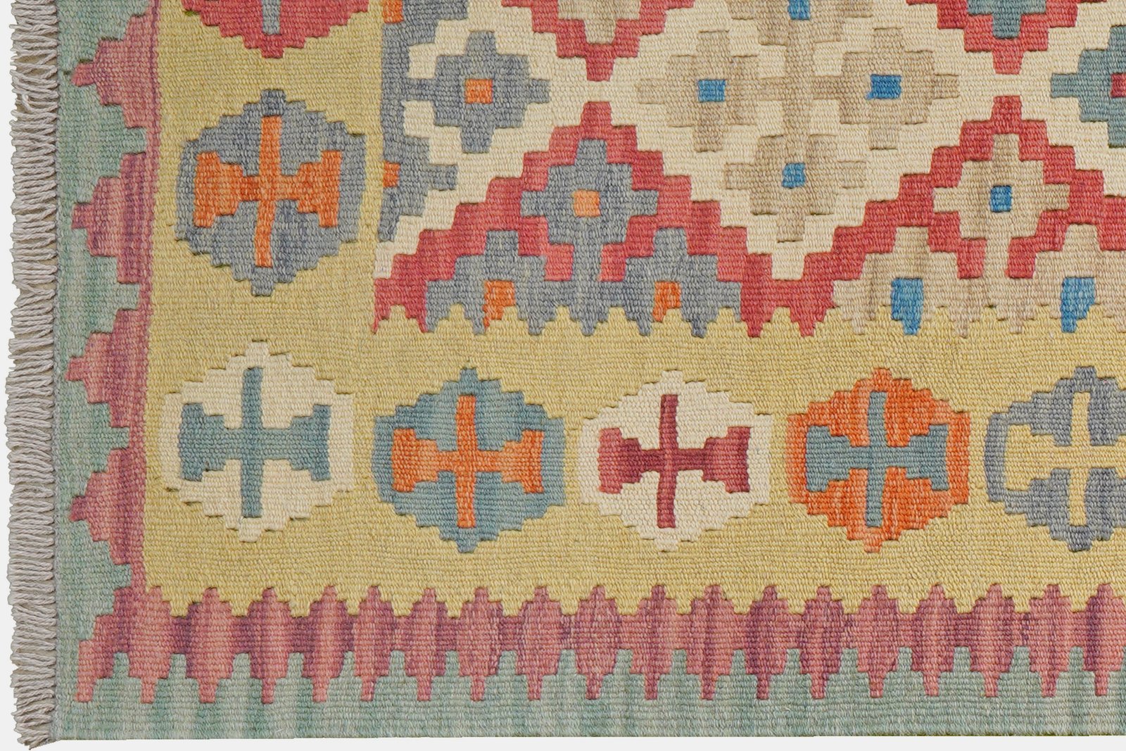 Kelim Gashgai — Handmade, 85x241 cm, Red, 100% Virgin Wool | View 3