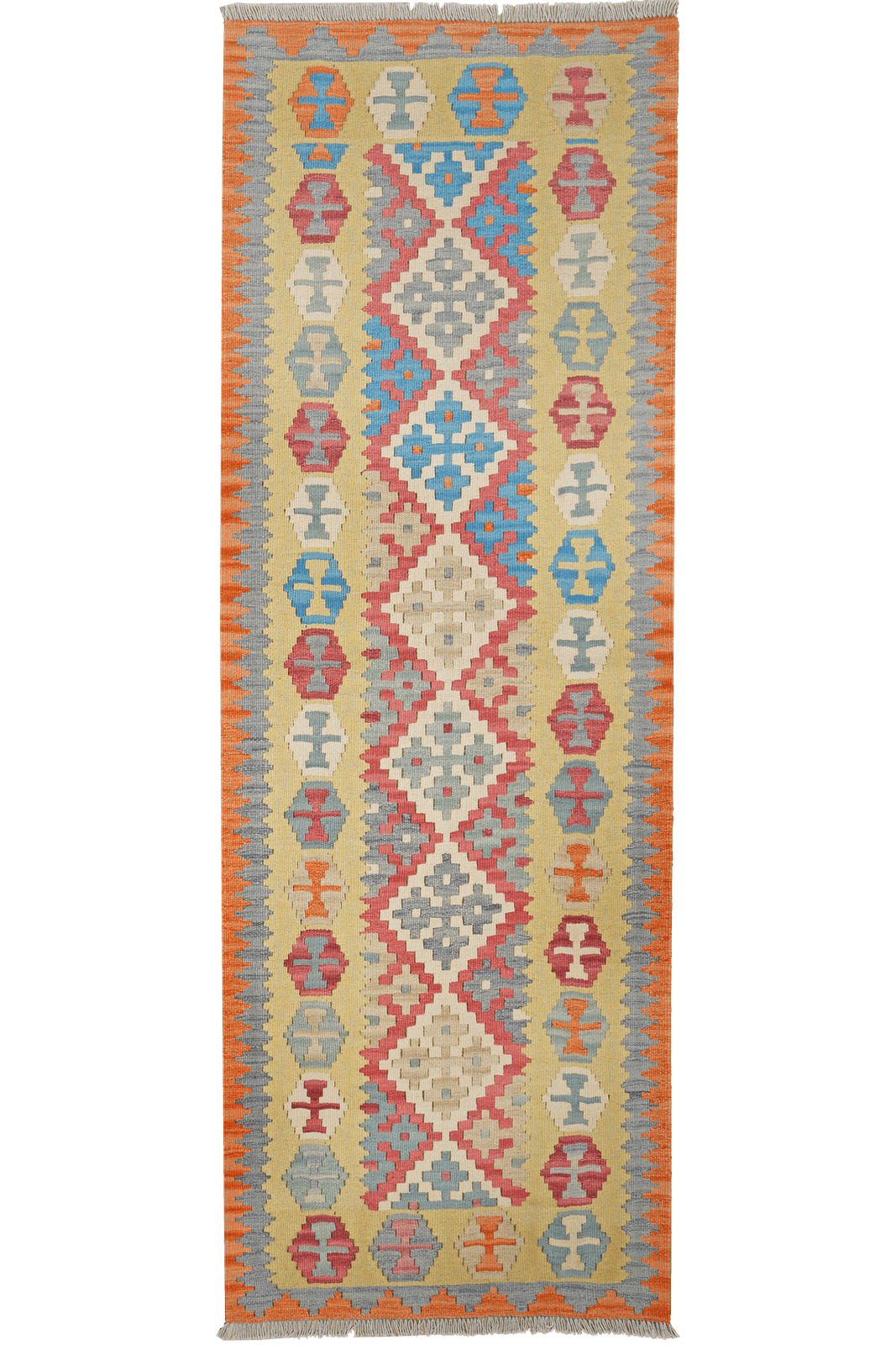 Kelim Gashgai — Handmade, 84x239 cm, Red, 100% Virgin Wool | Main view