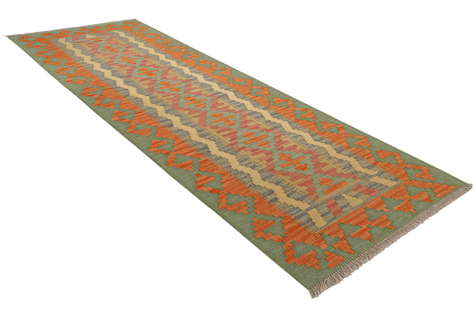 Kelim Gashgai — Handmade, 85x246 cm, Beige, 100% Virgin Wool | View 4