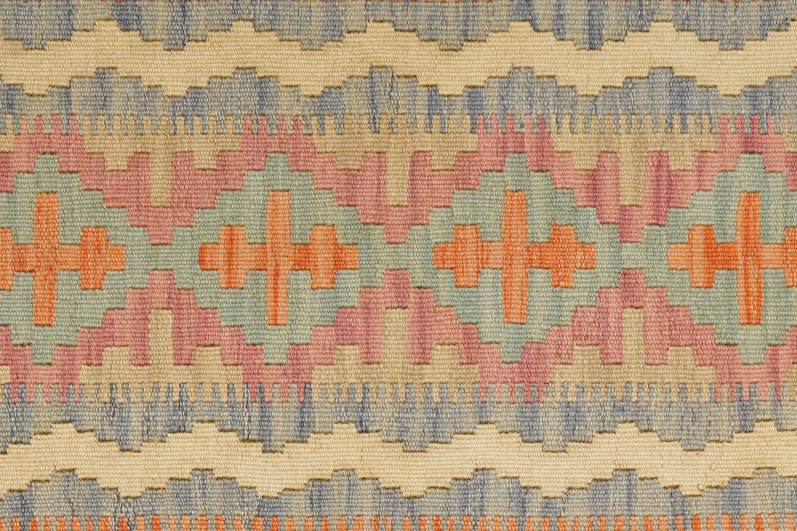 Kelim Gashgai — Handmade, 85x246 cm, Beige, 100% Virgin Wool | View 5