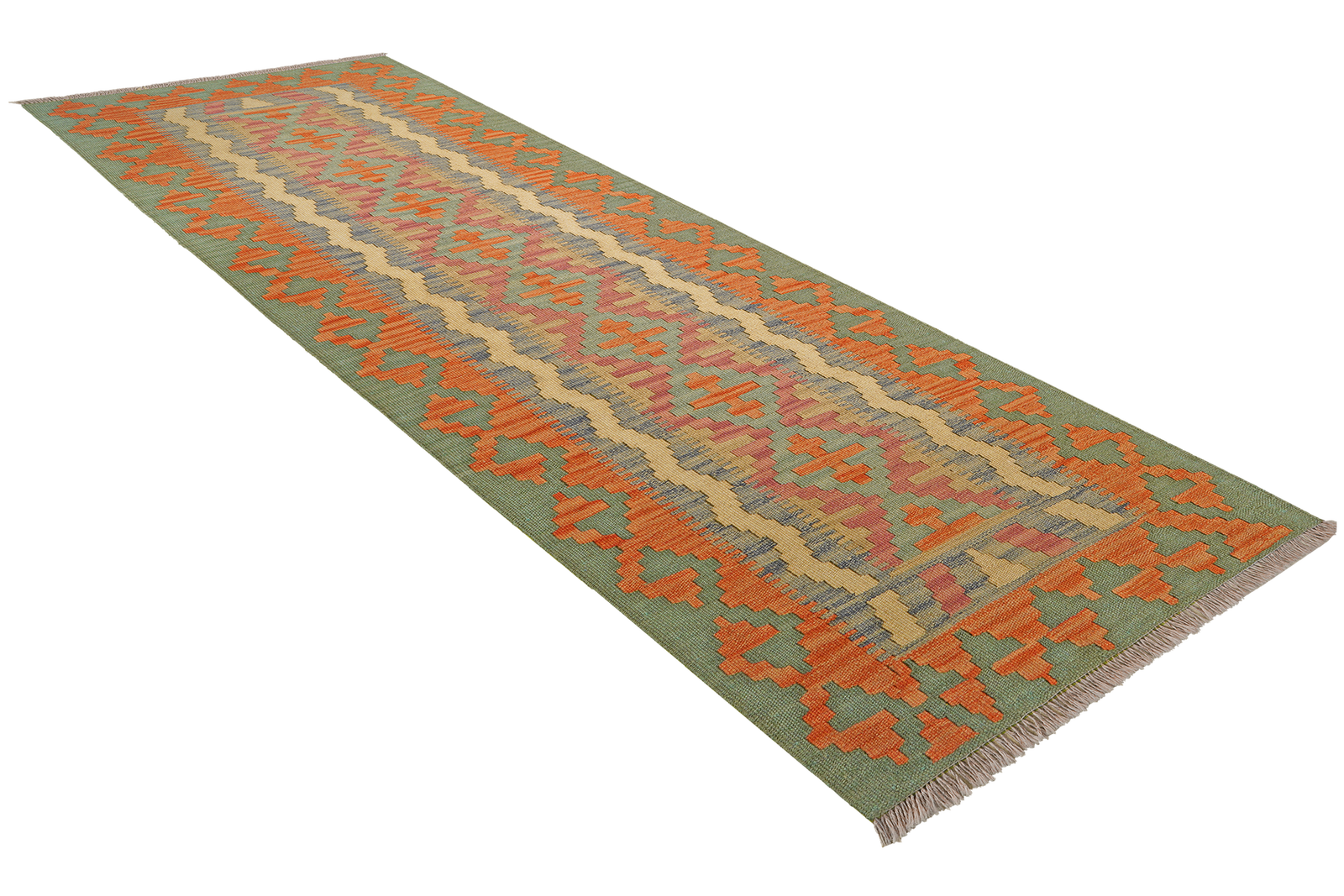 Kelim Gashgai — Handgefertigt, 246x85 cm, Rot, 100% Virgin Wool | View 5