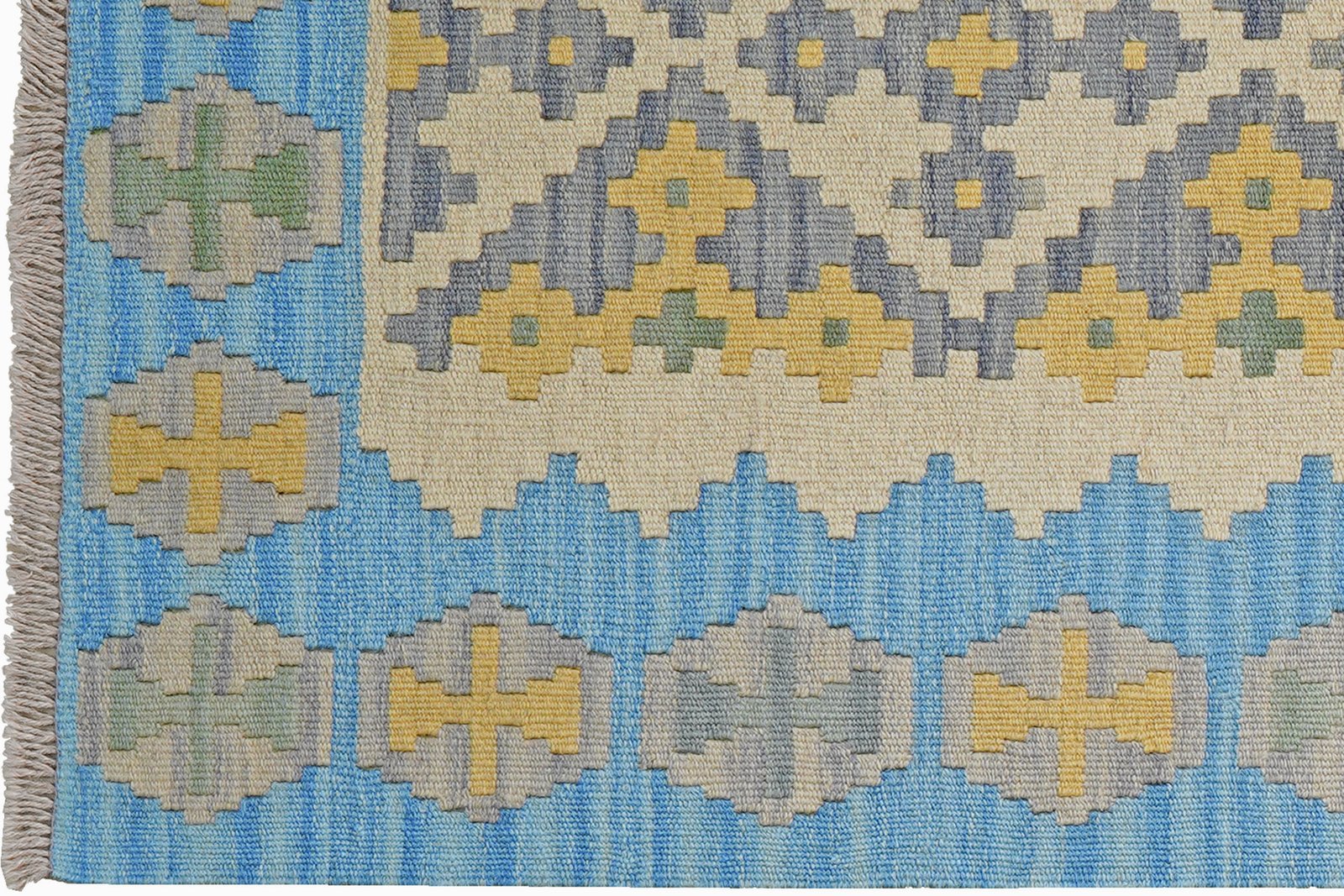 Kelim Gashgai — Handmade, 88x249 cm, Beige, 100% Virgin Wool | View 3