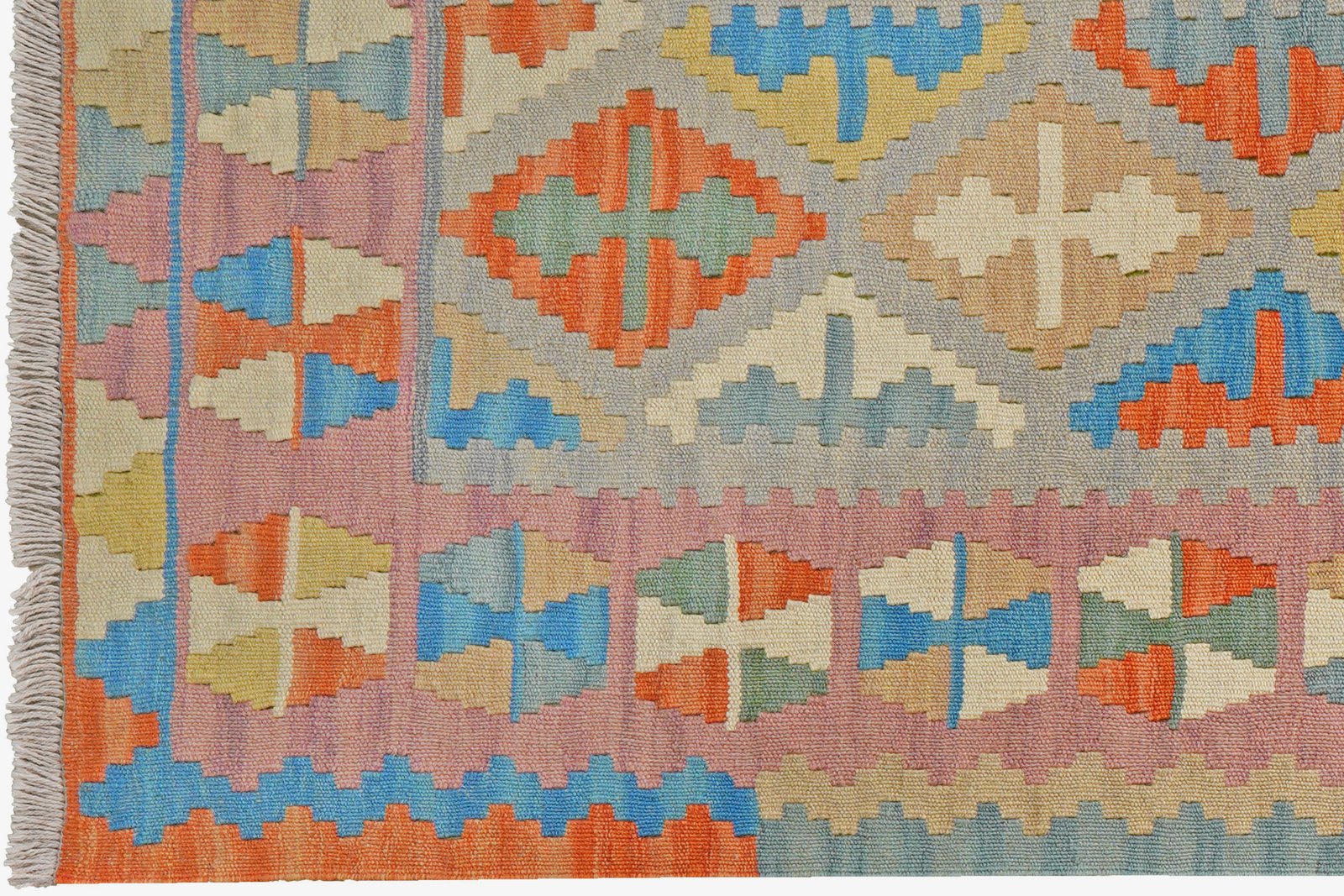 Kelim Gashgai — Handmade, 86x297 cm, Grey, 100% Virgin Wool | View 3