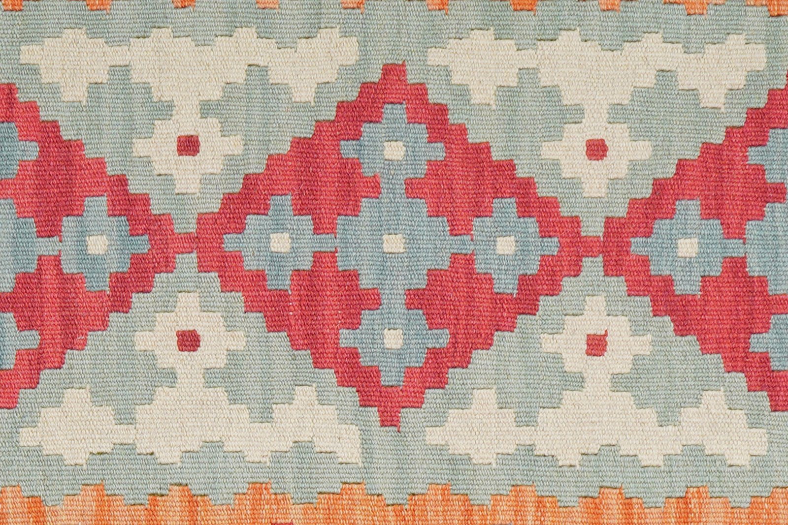 Kelim Gashgai — Handmade, 84x287 cm, Green, 100% Virgin Wool | View 5