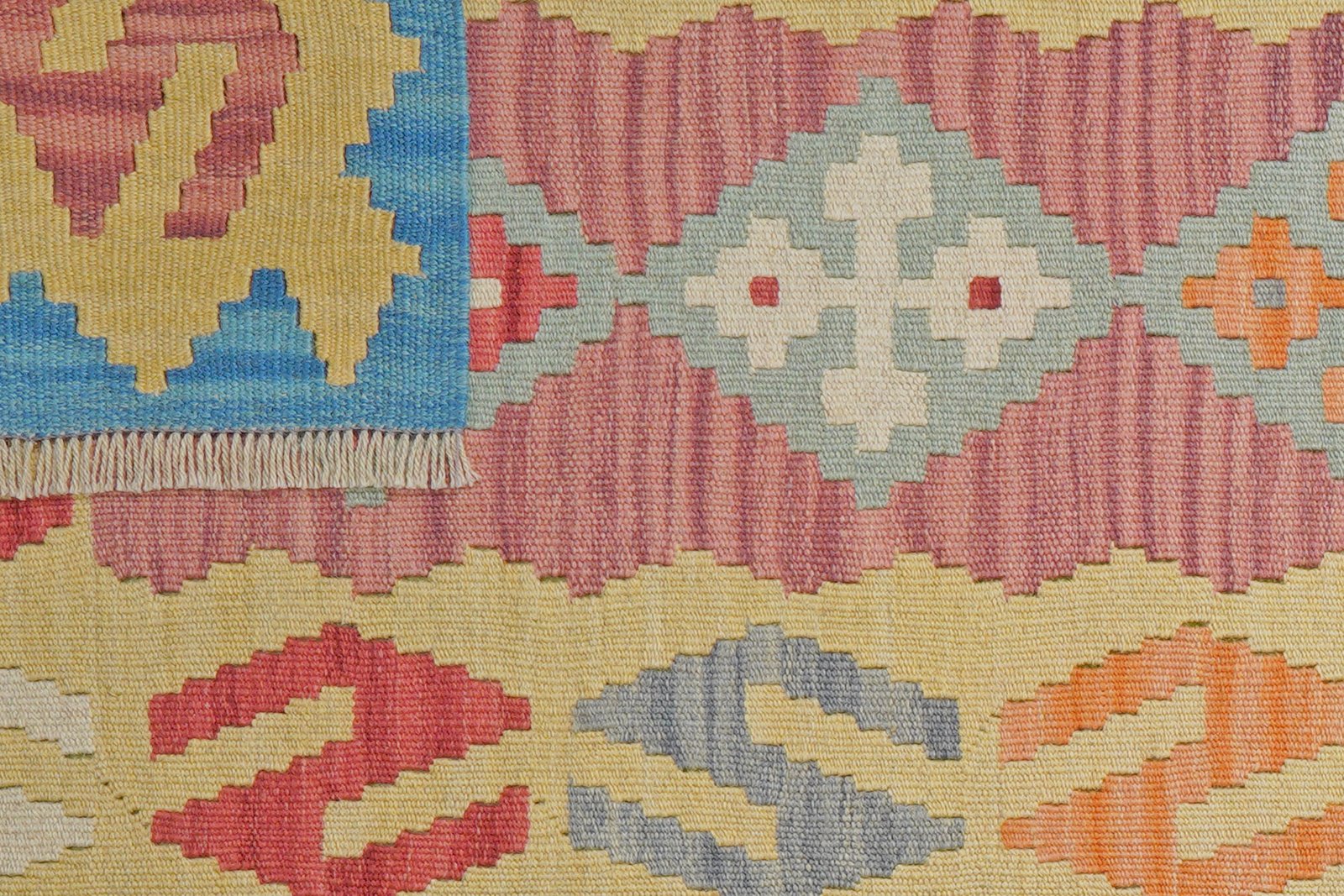 Kelim Gashgai — Handmade, 81x294 cm, Pink, 100% Virgin Wool | View 6