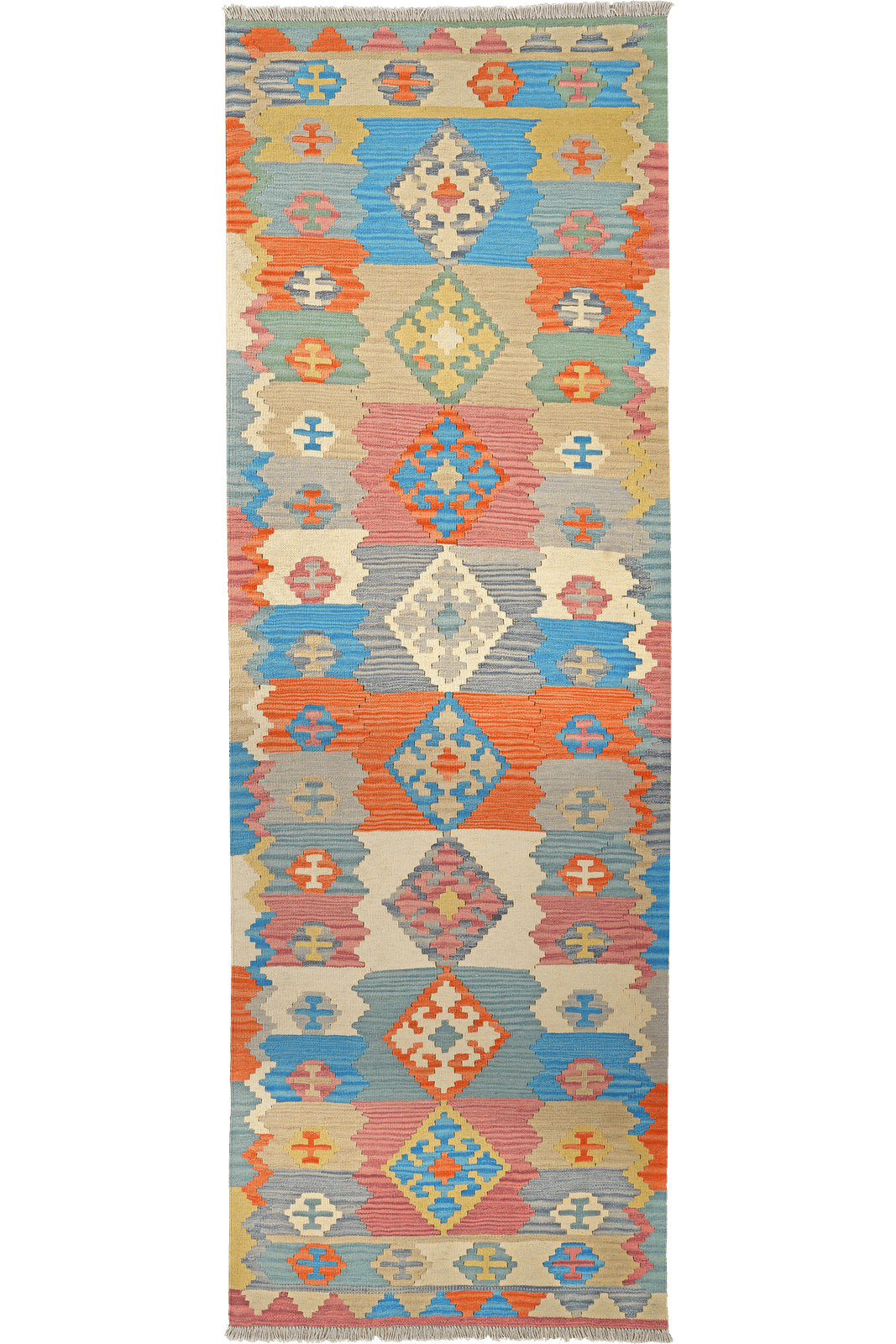 Kelim Gashgai — Handmade, 100x299 cm, Multicolor, 100% Virgin Wool | Main view