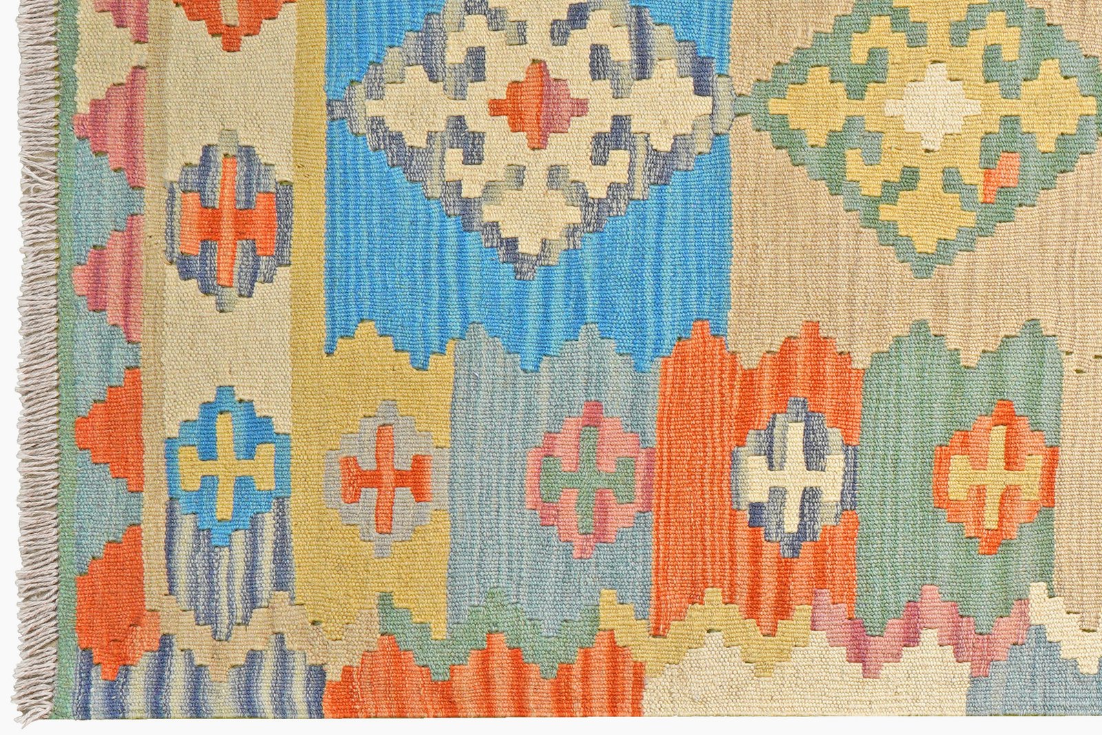 Kelim Gashgai — Handmade, 100x299 cm, Multicolor, 100% Virgin Wool | View 3