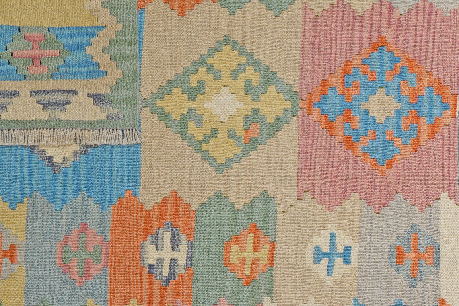 Kelim Gashgai — Handmade, 100x299 cm, Multicolor, 100% Virgin Wool | View 6