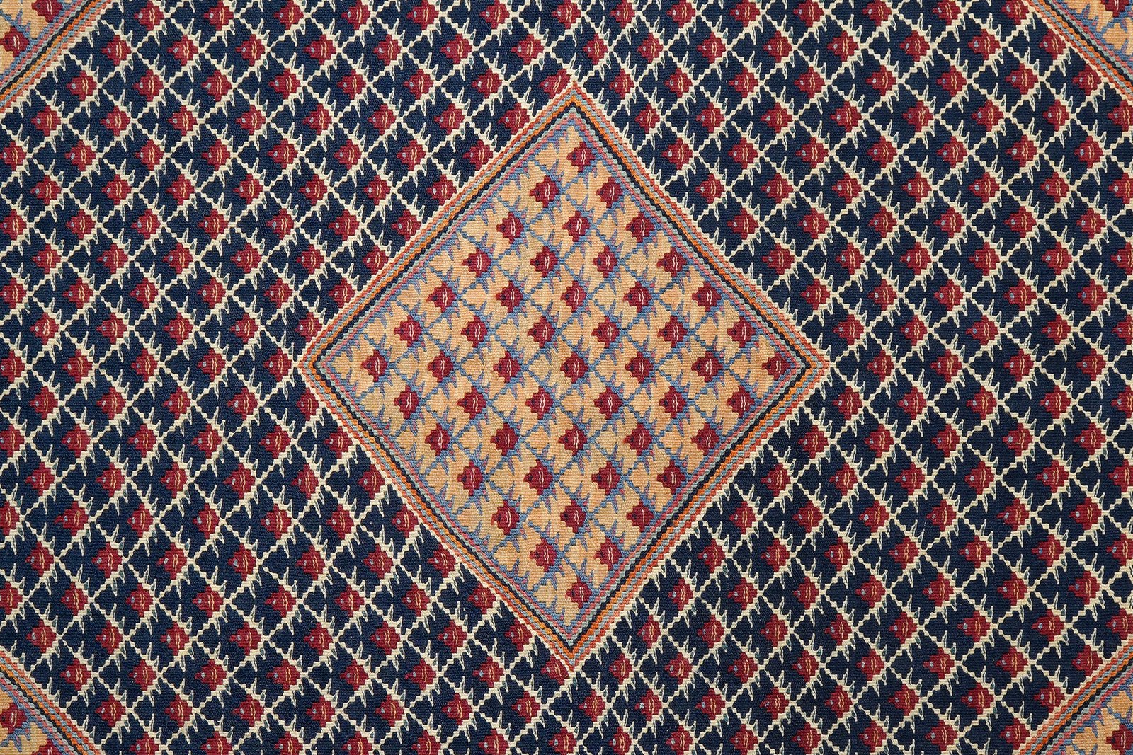 Kelim Senneh — Handmade, 153x193 cm, Blue, 100% Virgin Wool | View 5