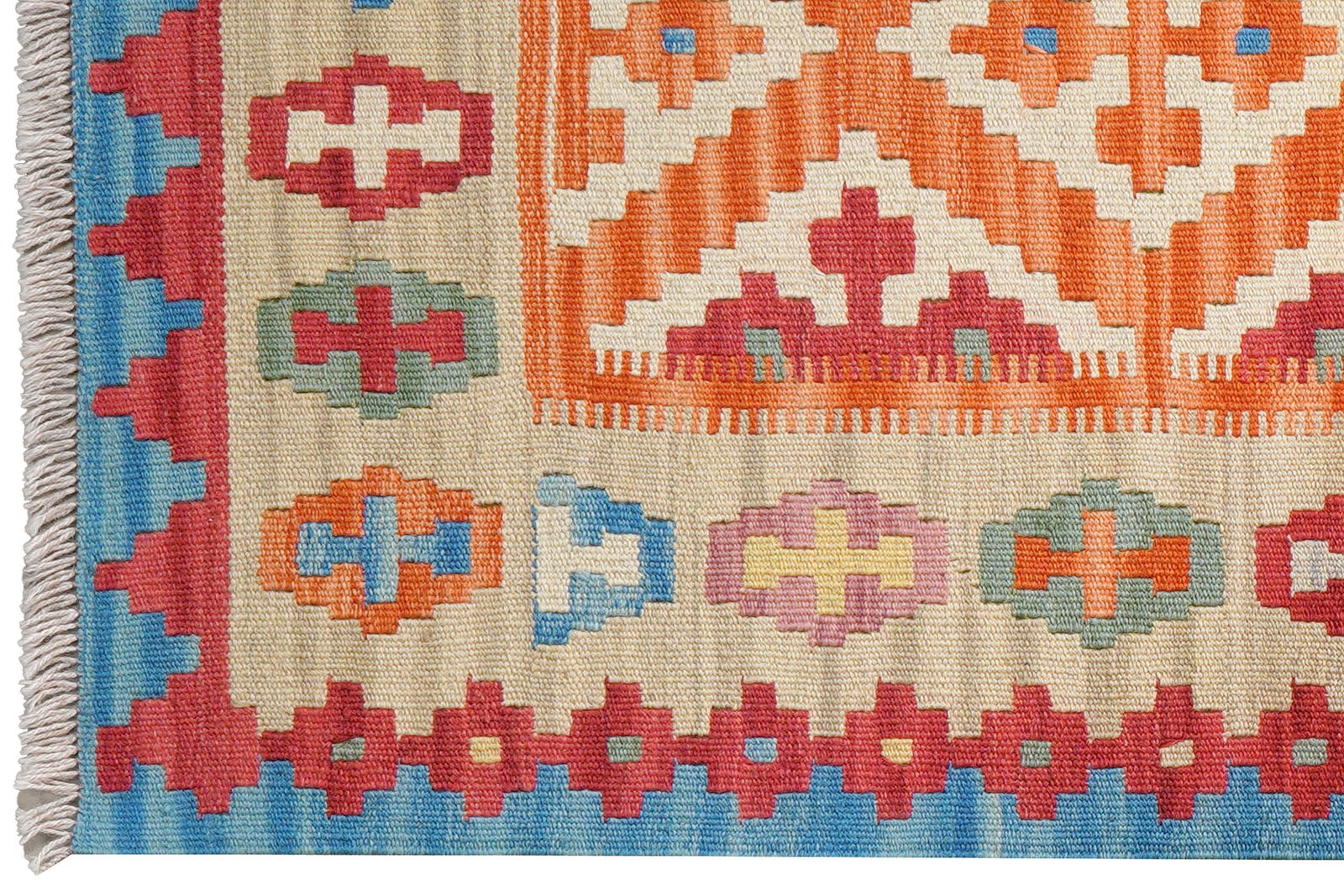 Kelim Gashgai — Handgefertigt, 140x85 cm, Beige, 100% Virgin Wool | View 4