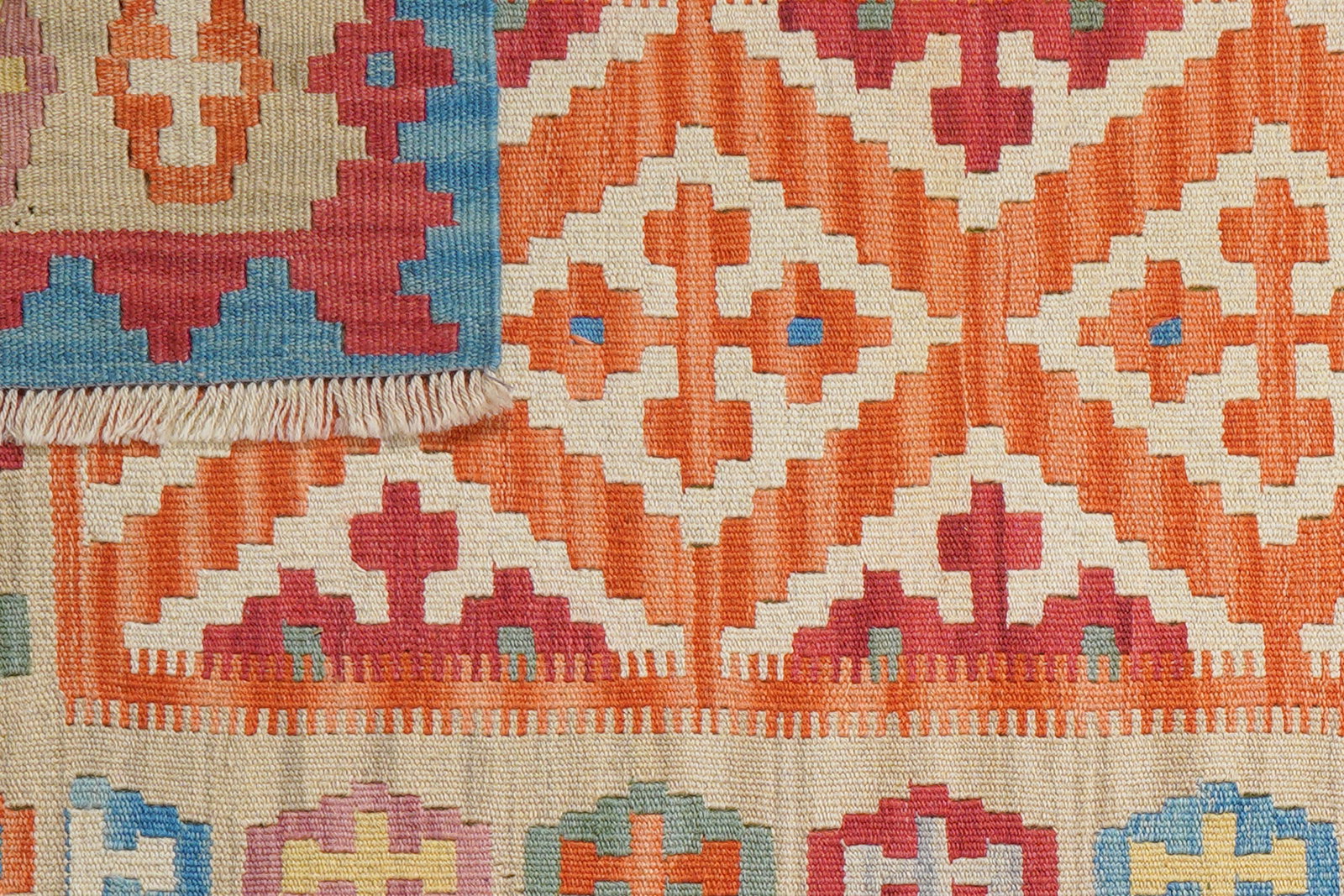 Kelim Gashgai — Handgefertigt, 140x85 cm, Beige, 100% Virgin Wool | View 7