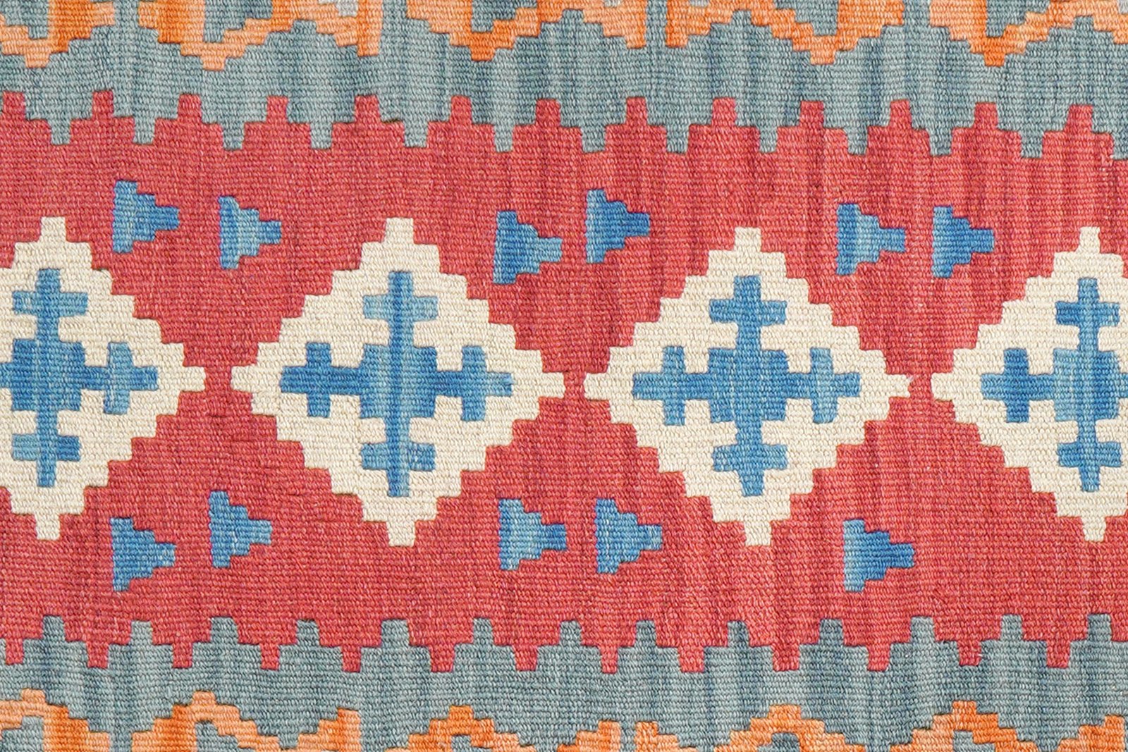 Kelim Gashgai — Handmade, 86x127 cm, Red, 100% Virgin Wool | View 5