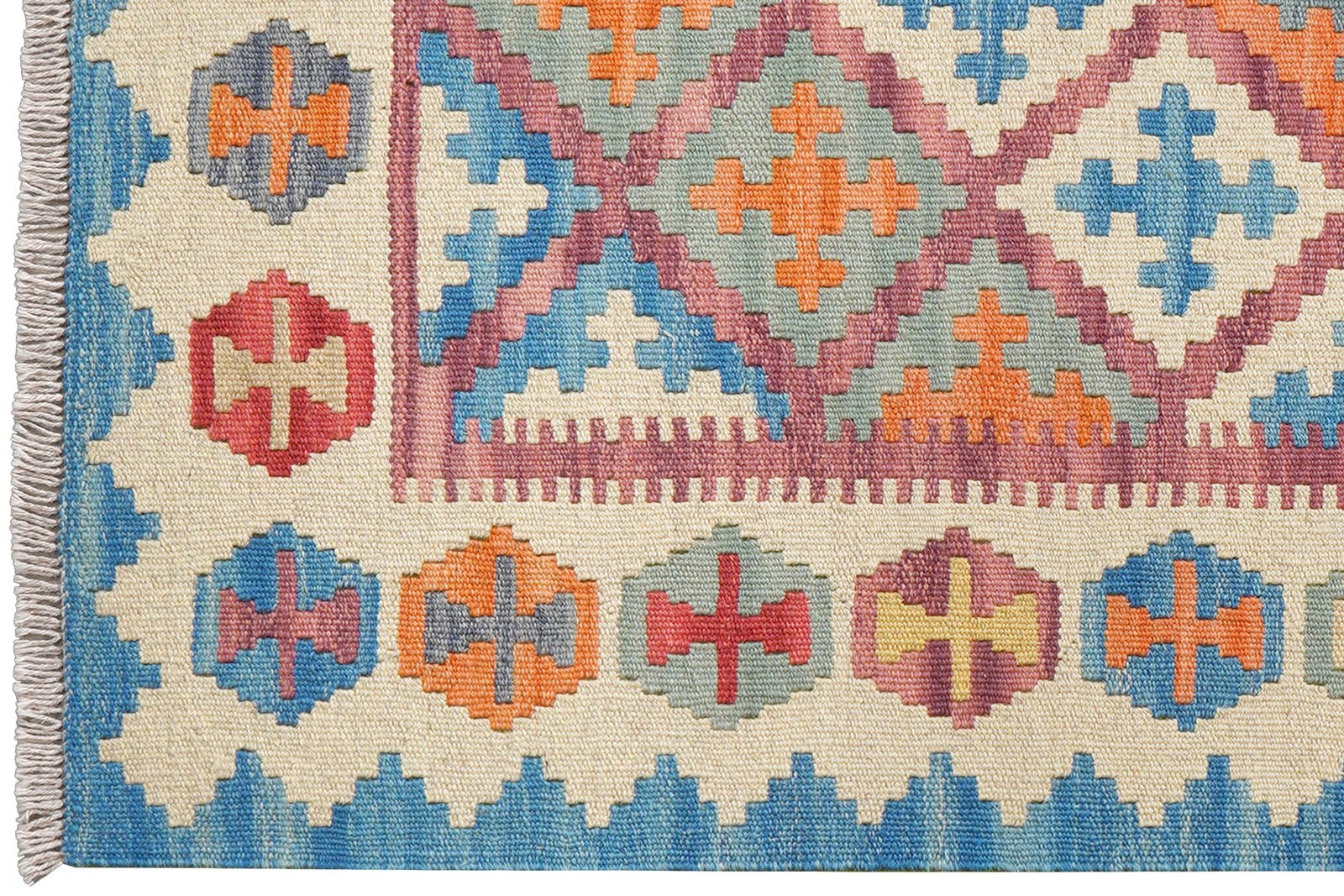 Kelim Gashgai — Handmade, 103x151 cm, Pink, 100% Virgin Wool | View 3