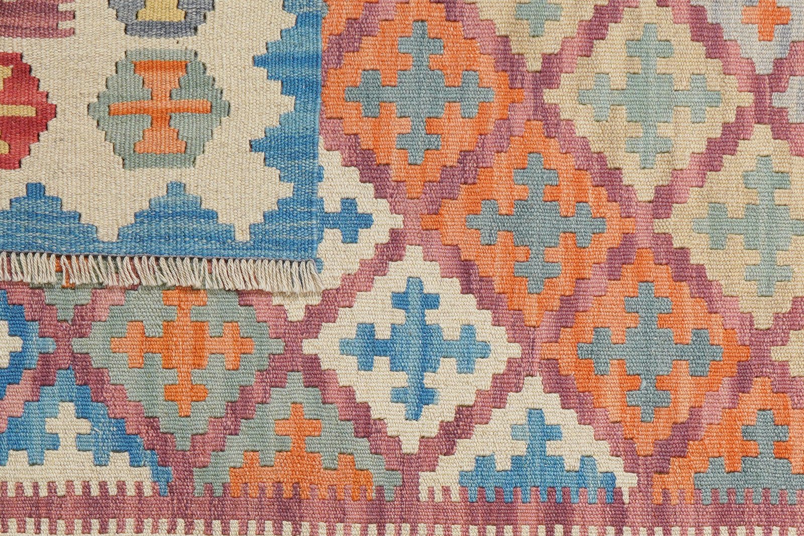Kelim Gashgai — Handmade, 103x151 cm, Pink, 100% Virgin Wool | View 6