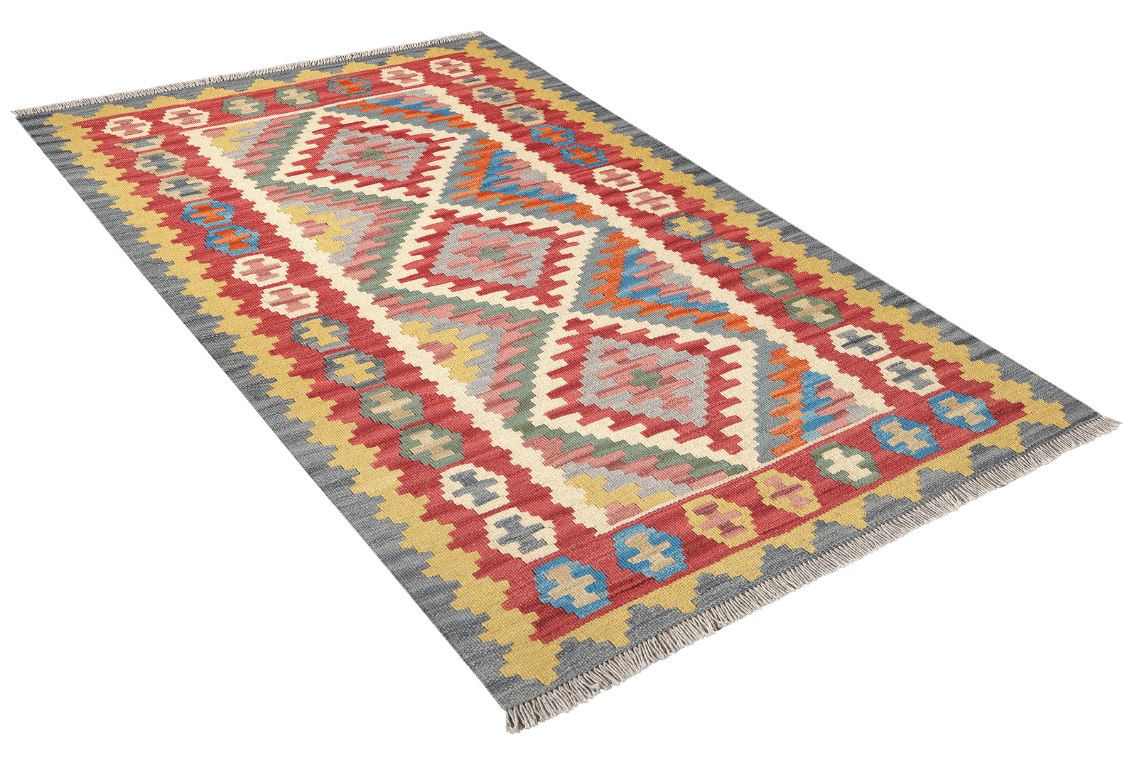 Kelim Gashgai — Handmade, 105x153 cm, Multicolor, 100% Virgin Wool | View 4