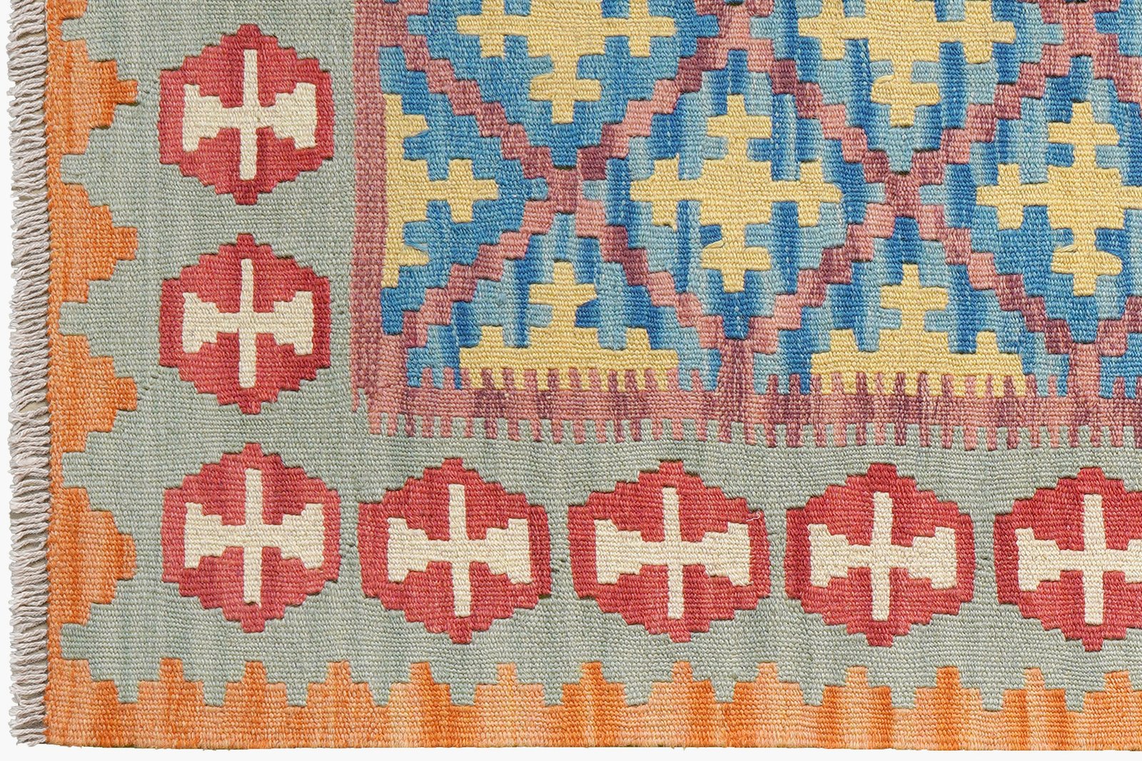 Kelim Gashgai — Handmade, 103x146 cm, Pink, 100% Virgin Wool | View 3