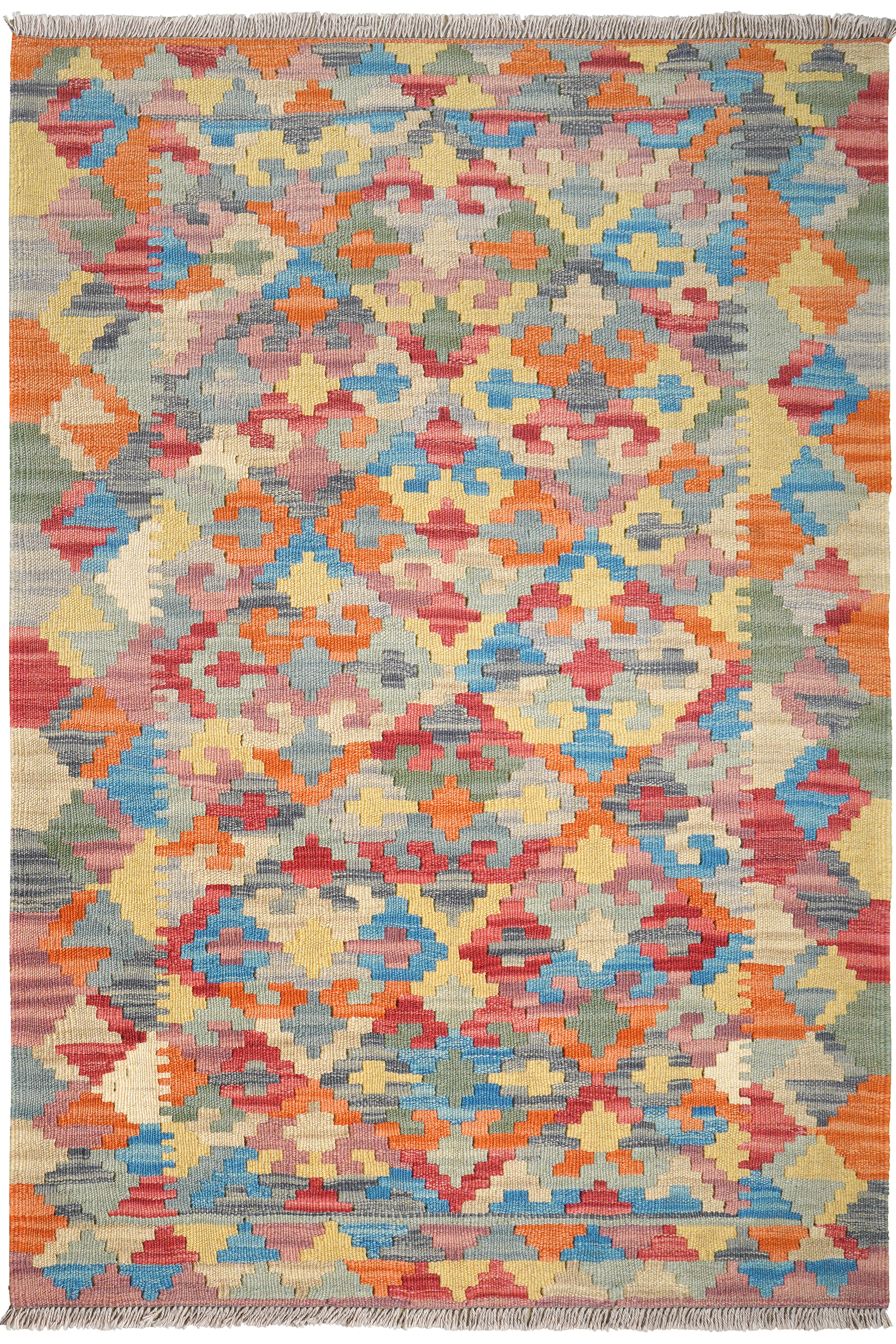 Kelim Gashgai — Handgefertigt, 150x102 cm, Bunt, 100% Virgin Wool | Main view