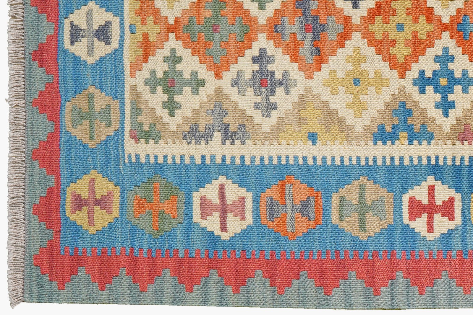 Kelim Gashgai — Handmade, 104x153 cm, Beige, 100% Virgin Wool | View 3