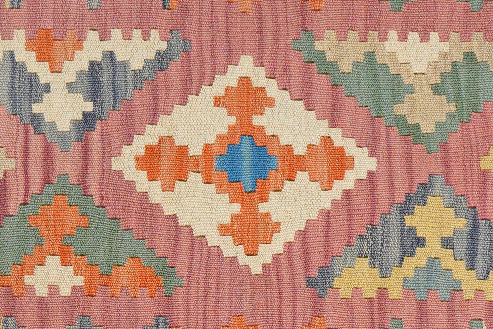 Kelim Gashgai — Handmade, 103x146 cm, Pink, 100% Virgin Wool | View 5