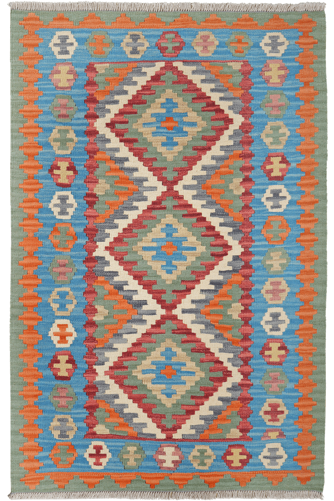 Kelim Gashgai — Handmade, 105x159 cm, Multicolor, 100% Virgin Wool | Main view