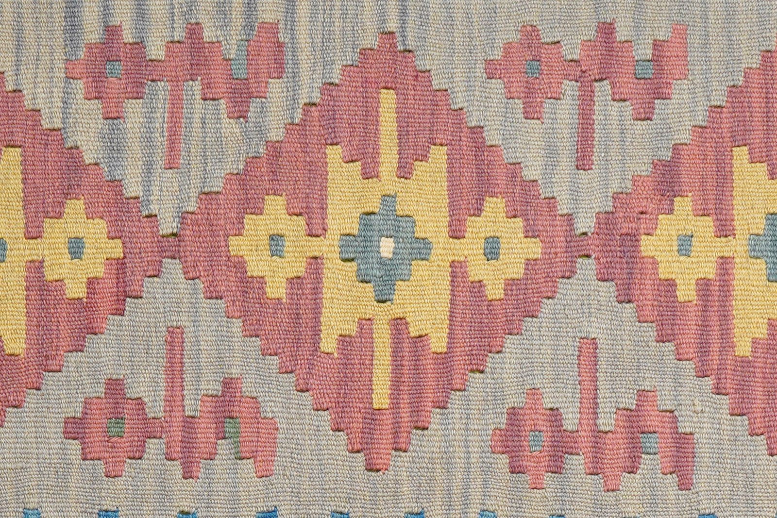 Kelim Gashgai — Handmade, 101x148 cm, Grey, 100% Virgin Wool | View 5