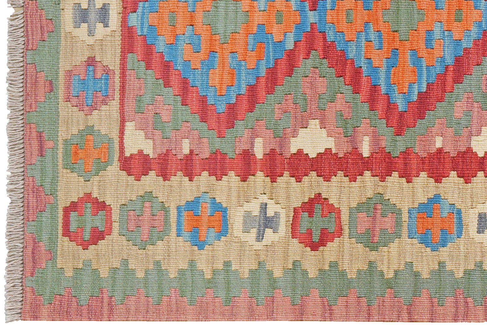 Kelim Gashgai — Handgefertigt, 159x104 cm, Beige, 100% Virgin Wool | View 4