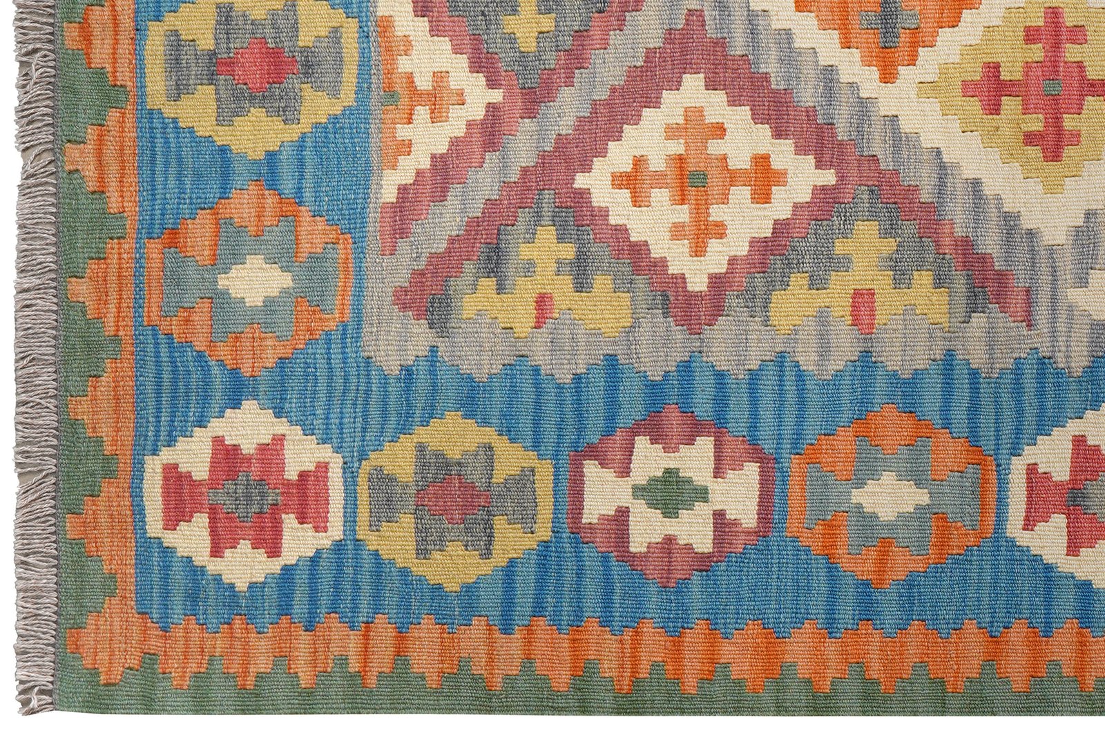 Kelim Gashgai — Handmade, 123x176 cm, Grey, 100% Virgin Wool | View 3
