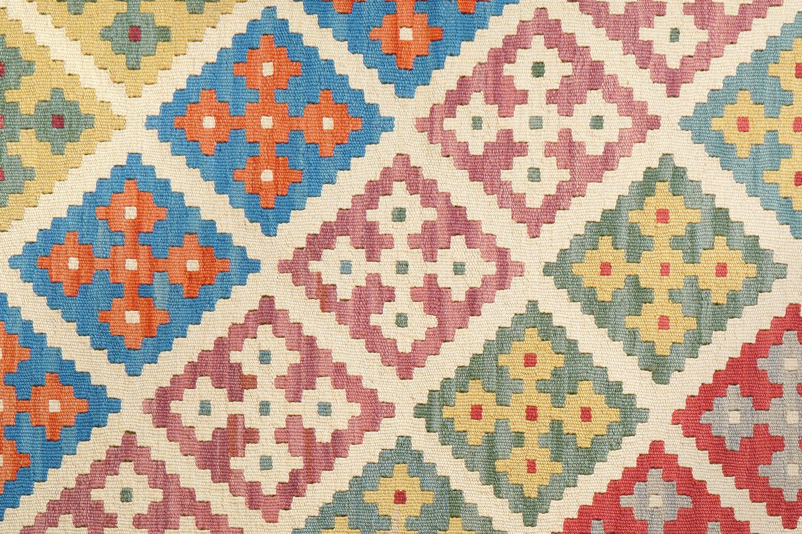 Kelim Gashgai — Handmade, 126x179 cm, Beige, 100% Virgin Wool | View 5