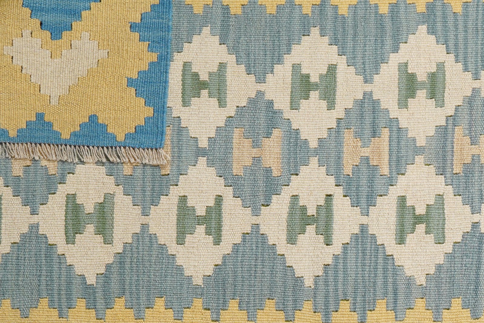 Kelim Gashgai — Handmade, 122x167 cm, Green, 100% Virgin Wool | View 6