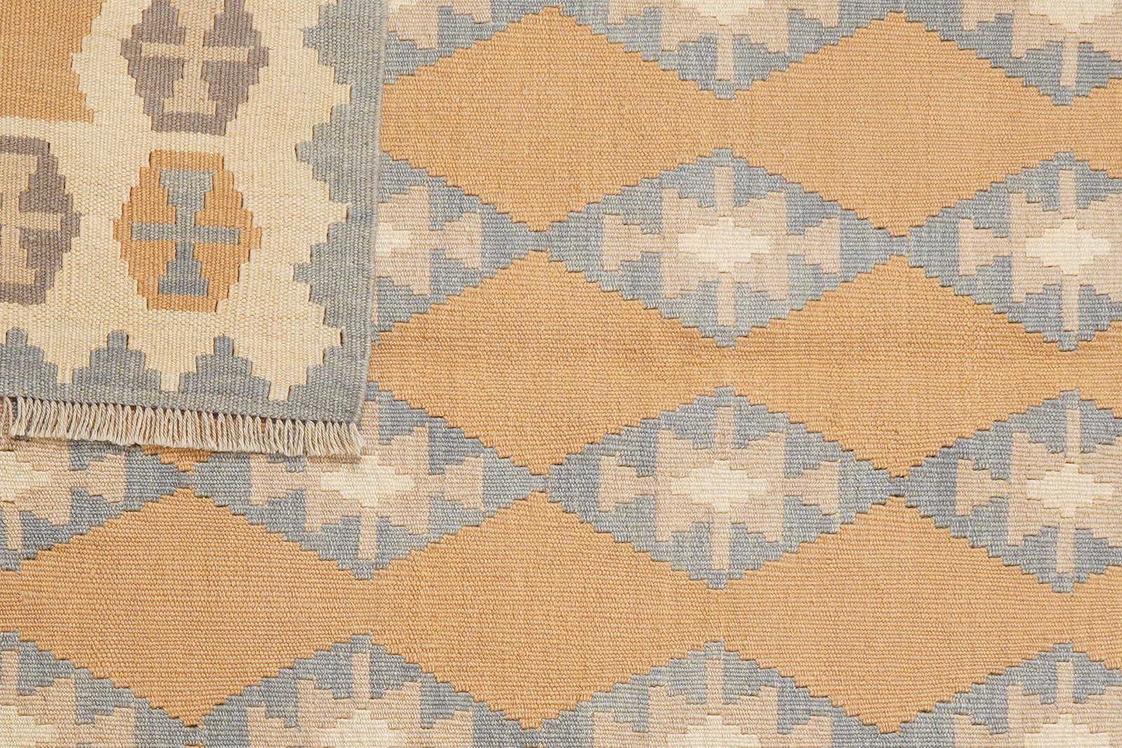 Kelim Gashgai — Handmade, 125x180 cm, Yellow, 100% Virgin Wool | View 6