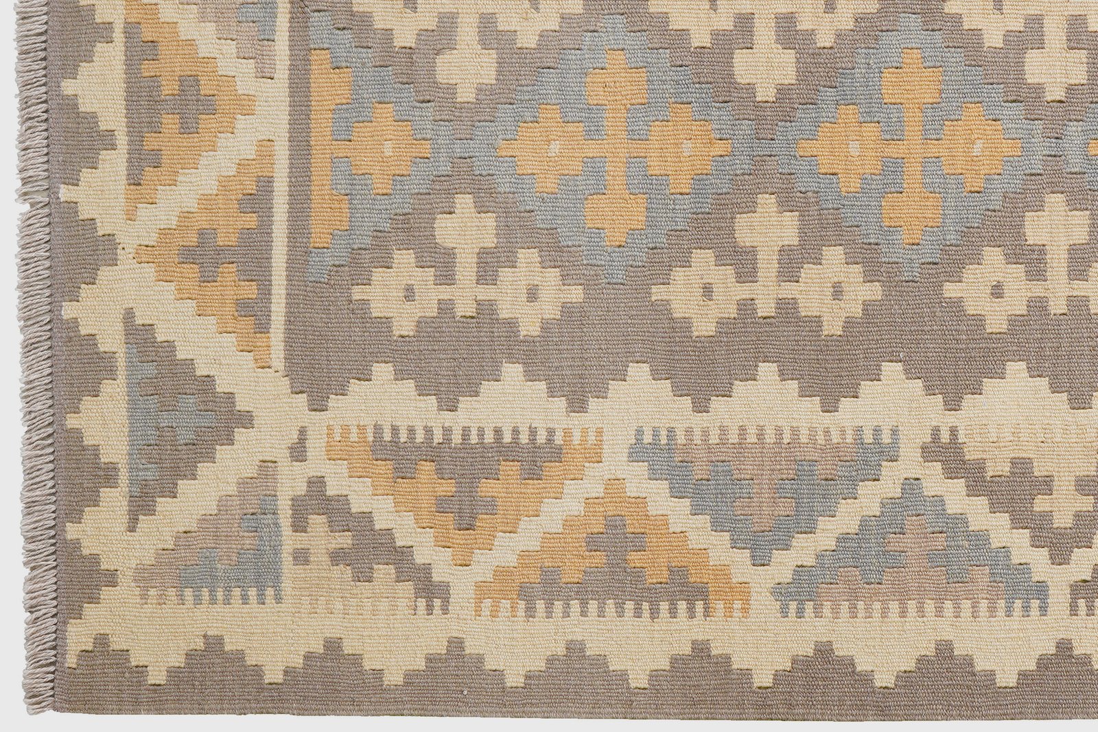 Kelim Gashgai — Handmade, 128x179 cm, Grey, 100% Virgin Wool | View 3