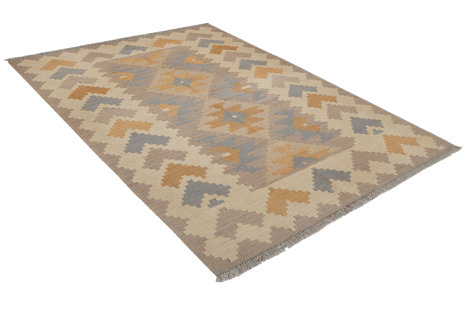 Kelim Gashgai — Handmade, 119x171 cm, Grey, 100% Virgin Wool | View 4