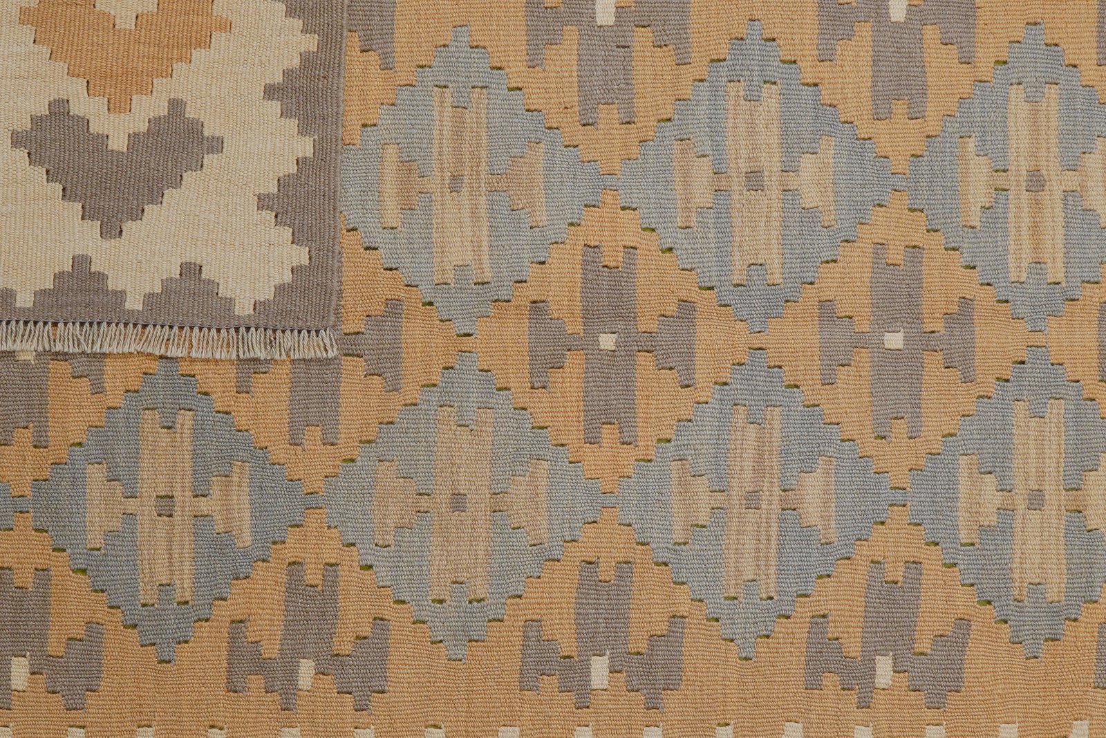 Kelim Gashgai — Handmade, 147x192 cm, Yellow, 100% Virgin Wool | View 6