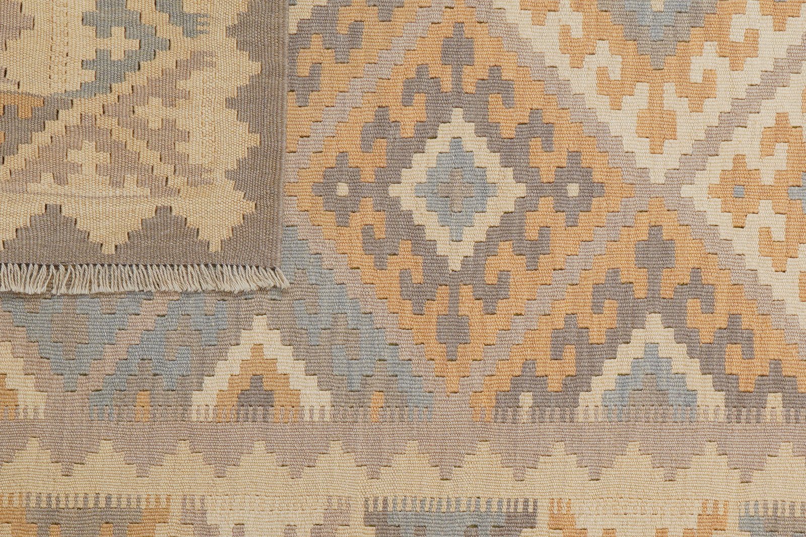 Kelim Gashgai — Handmade, 119x181 cm, Grey, 100% Virgin Wool | View 6