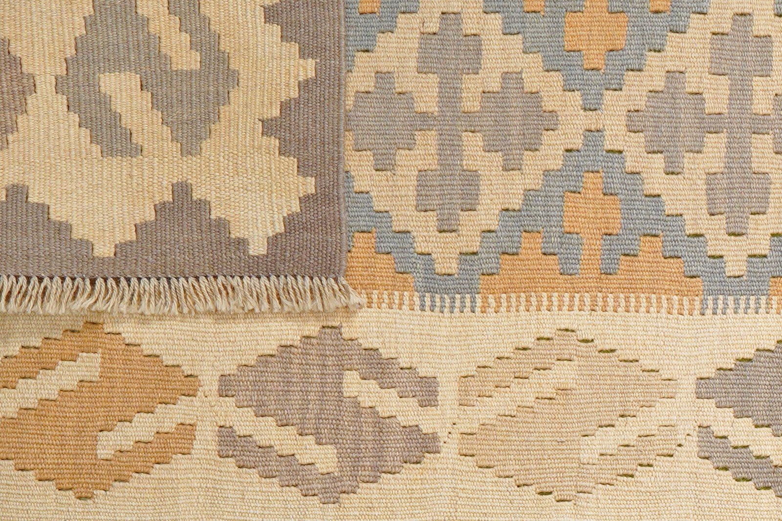 Kelim Gashgai — Handmade, 76x293 cm, Yellow, 100% Virgin Wool | View 6
