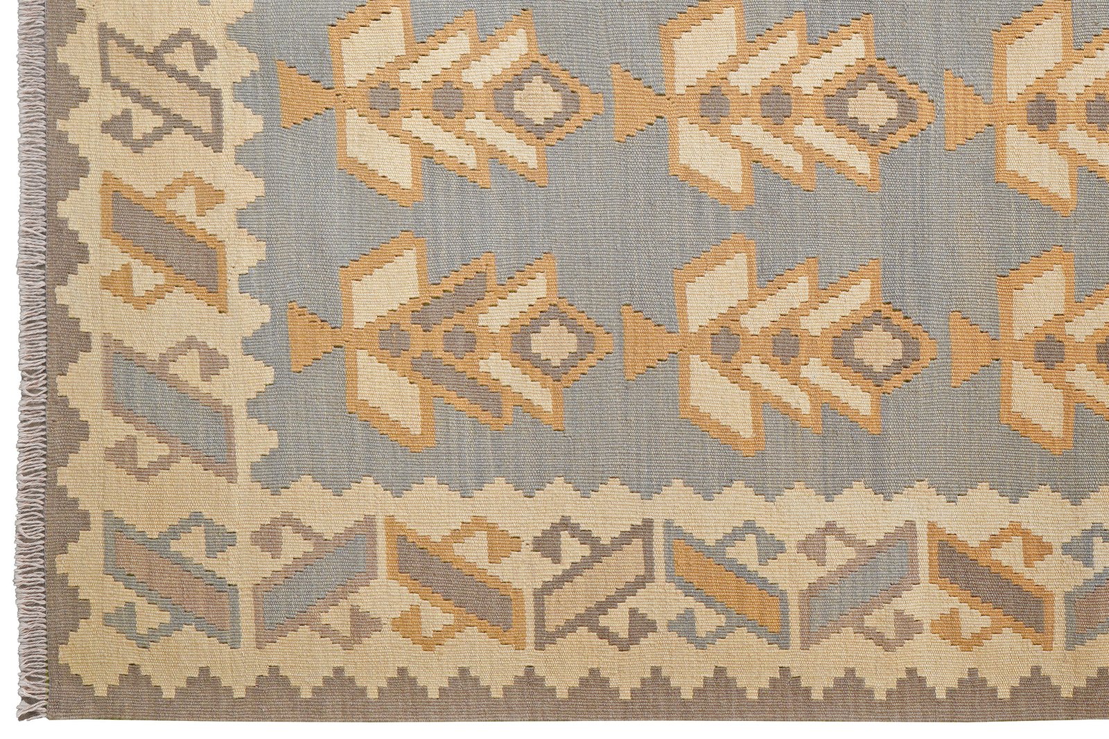 Kelim Gashgai — Handmade, 176x236 cm, Grey, 100% Virgin Wool | View 3
