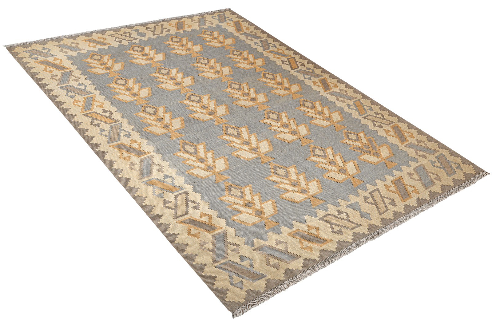 Kelim Gashgai — Handmade, 176x236 cm, Grey, 100% Virgin Wool | View 4