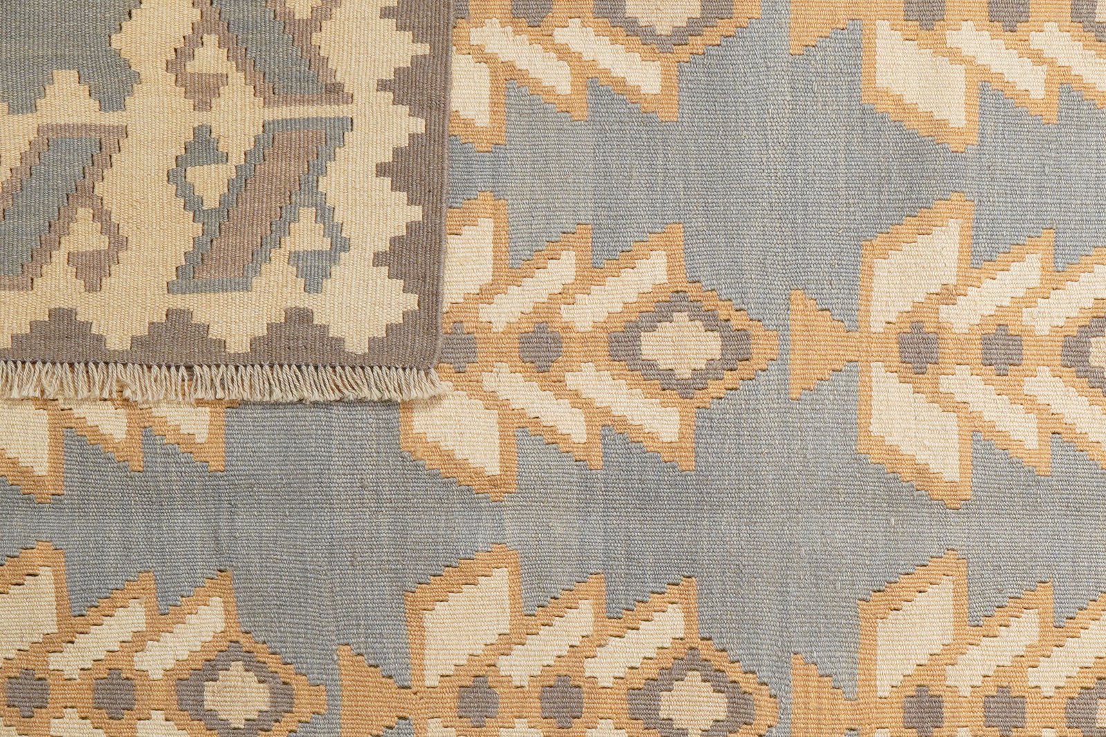 Kelim Gashgai — Handmade, 176x236 cm, Grey, 100% Virgin Wool | View 6