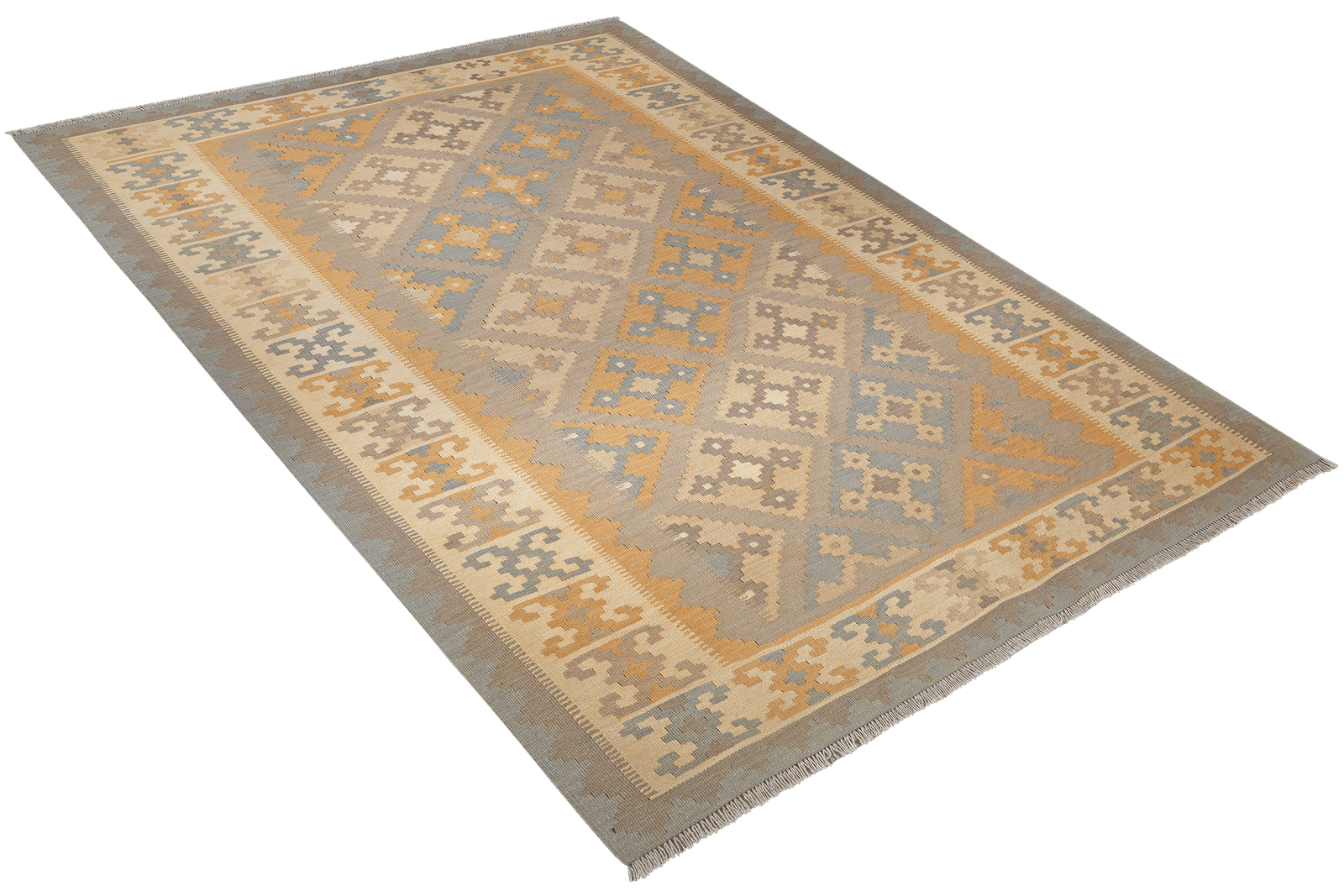 Kelim Gashgai — Handmade, 184x248 cm, Grey, 100% Virgin Wool | View 4