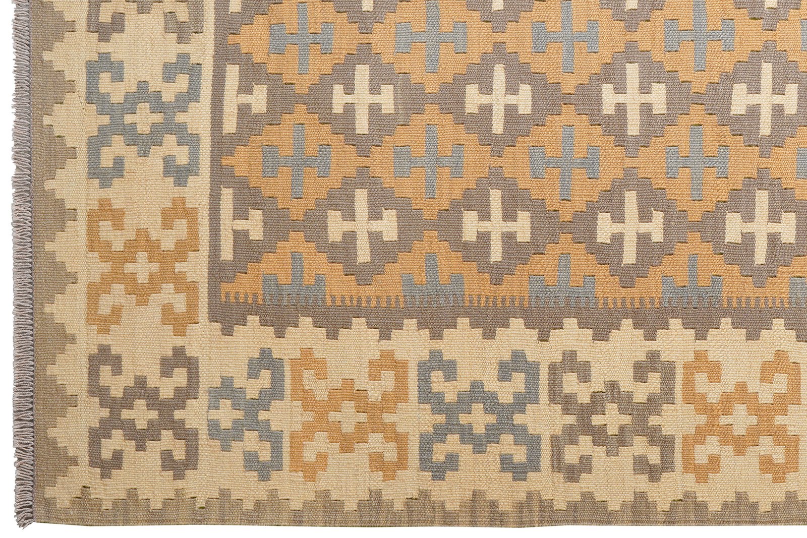 Kelim Gashgai — Handmade, 175x231 cm, Grey, 100% Virgin Wool | View 3