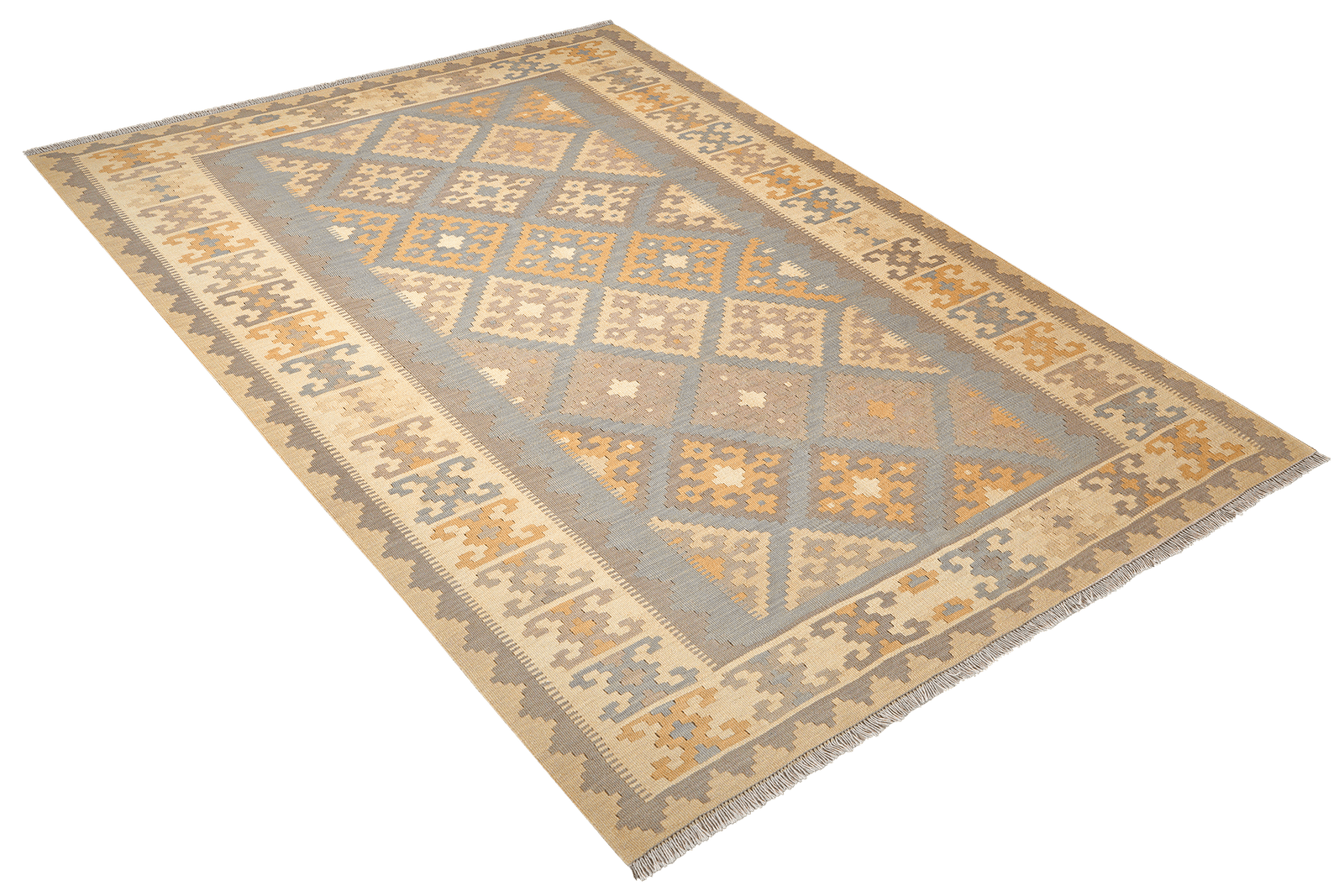 Kelim Gashgai — Handmade, 183x250 cm, Grey, 100% Virgin Wool | View 4
