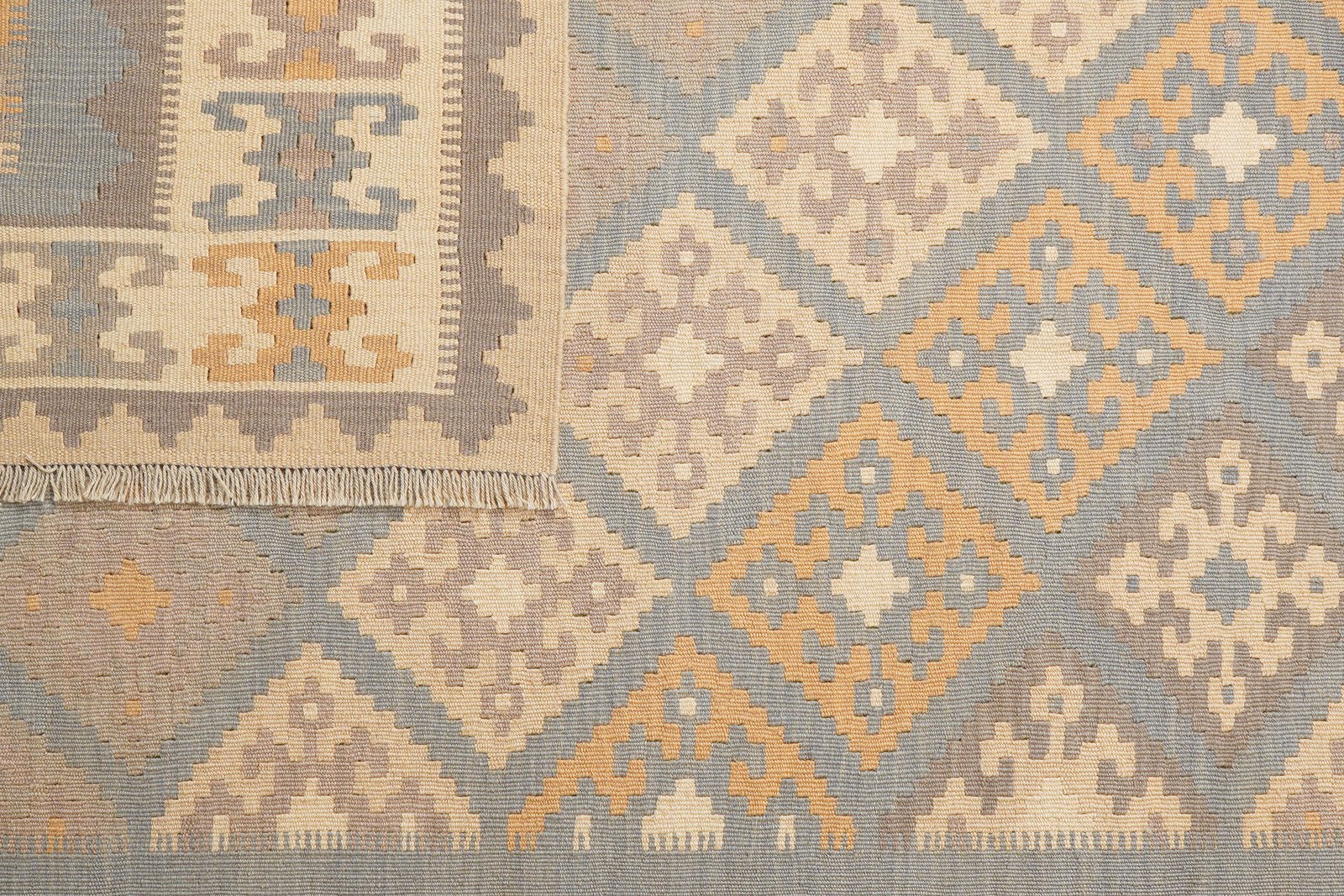Kelim Gashgai — Handmade, 183x250 cm, Grey, 100% Virgin Wool | View 6