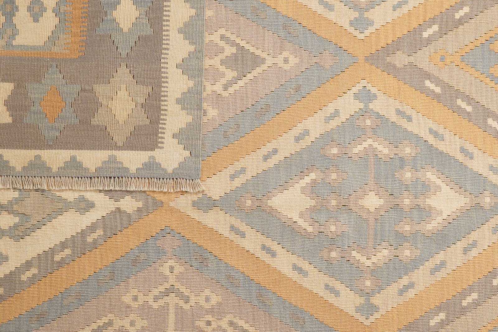 Kelim Gashgai — Handmade, 203x253 cm, Beige, 100% Virgin Wool | View 6