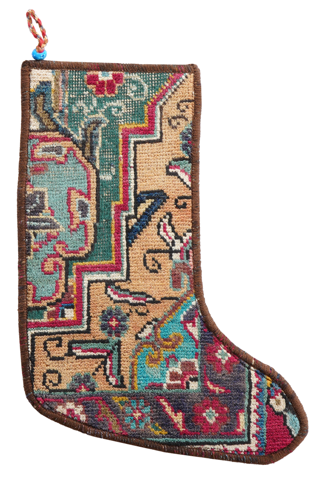 Weihnachtsstrumpf — Hand-knotted, 56x41 cm, Multicolor, 100% Virgin Wool | Main view