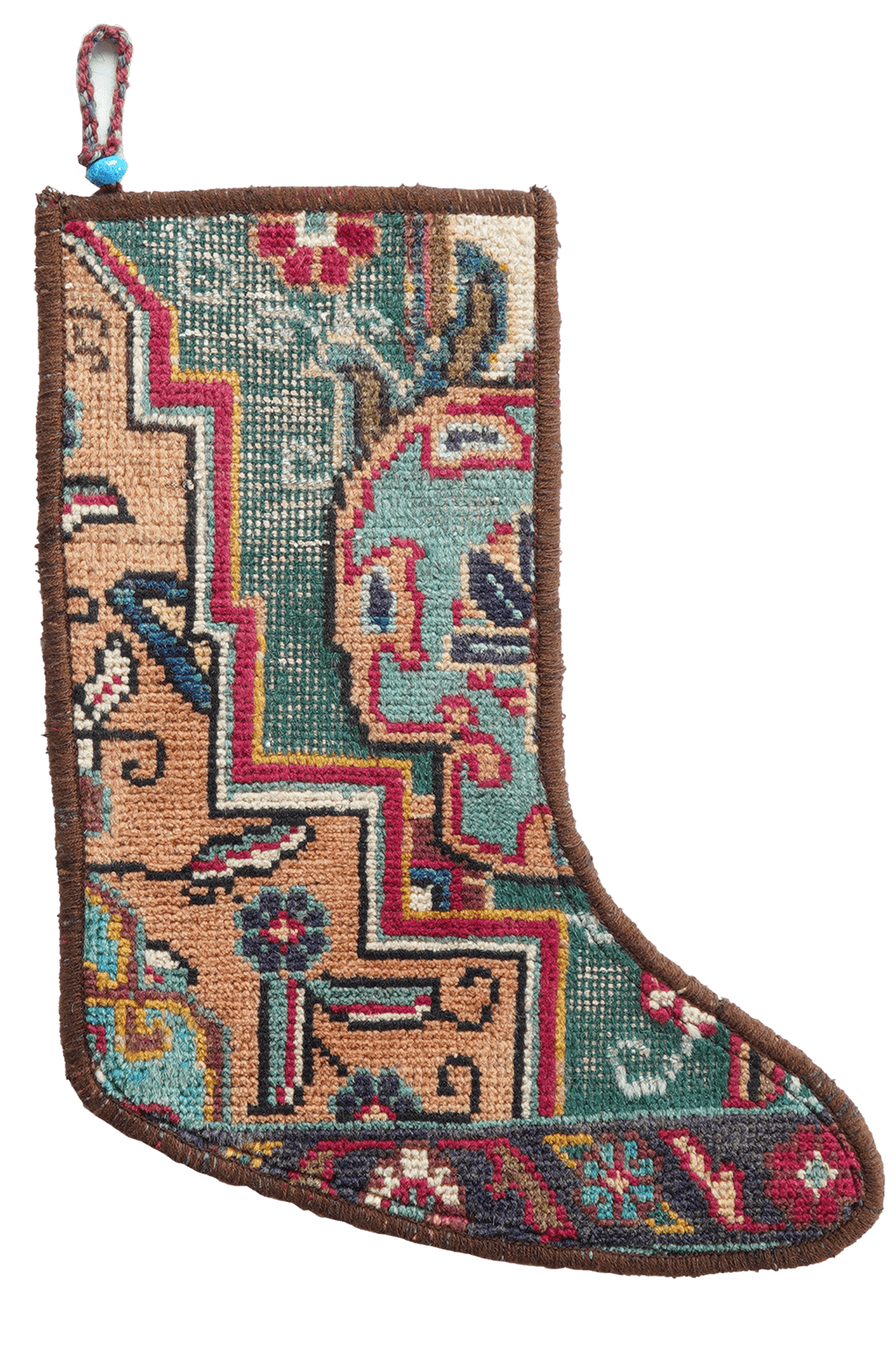 Weihnachtsstrumpf — Hand-knotted, 56x41 cm, Multicolor, 100% Virgin Wool | Main view